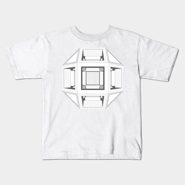 gmtrx lawal v2 skeletal rhombicuboctahedron Kids T-Shirt by Seni Lawal